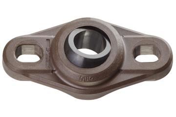 High-temperature flange bearings with 2 mounting holes, EFOM-HT, igubal®, spherical ball iglidur® X