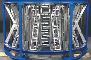 Calibration basket in a blown film line