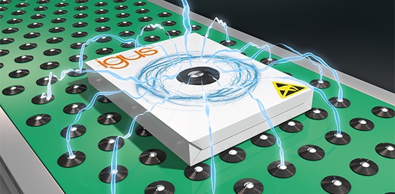 Electrostatically conductive polymer ball transfer units from igus®