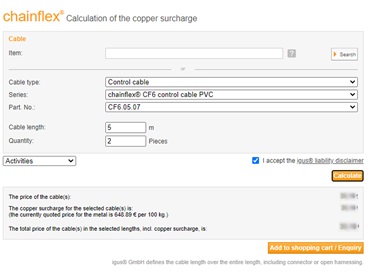 Copper surcharge calculator