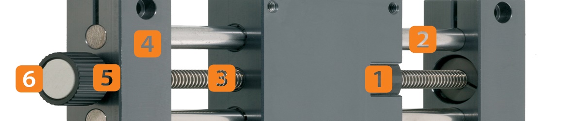 Průřez osy vodicího šroubu společnosti igus